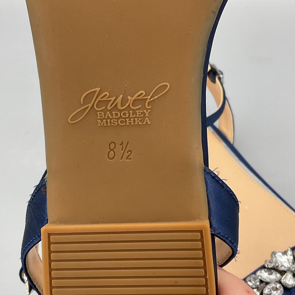 NEW Jewel Badgley Mischka Women’s O’Hara Ankle Strap Sandals Navy Size 8.5 - Picture 5 of 10